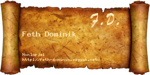 Feth Dominik névjegykártya